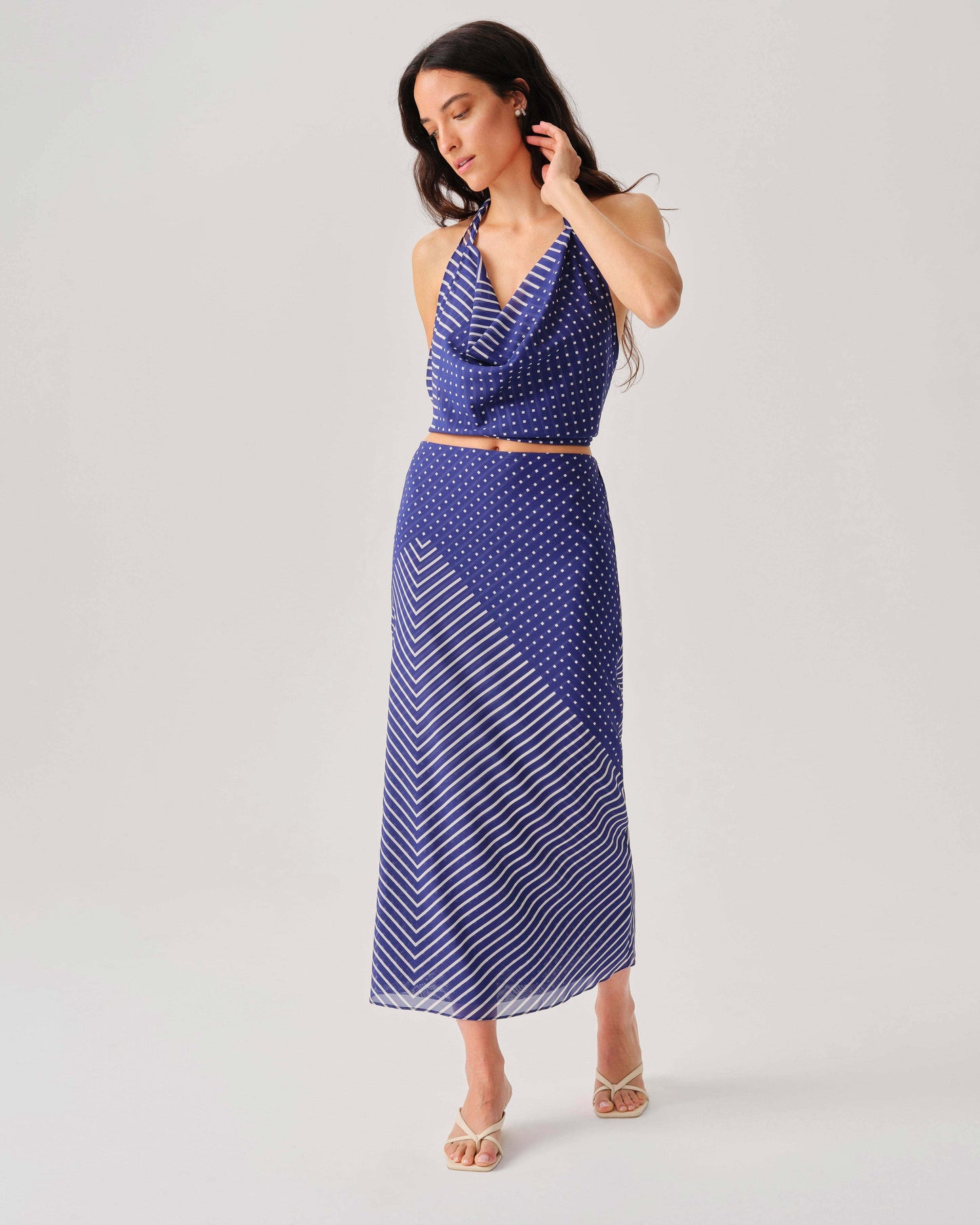 Lana Skirt - Blue & White