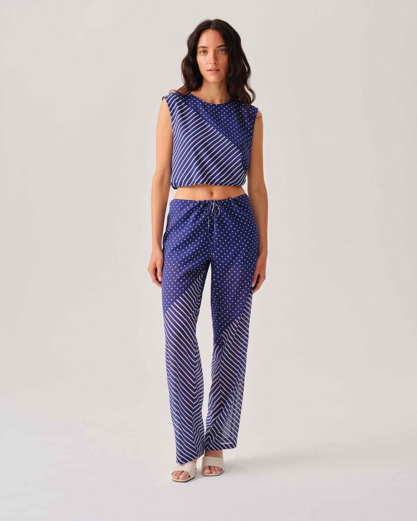Georgia Pant - Blue & White 