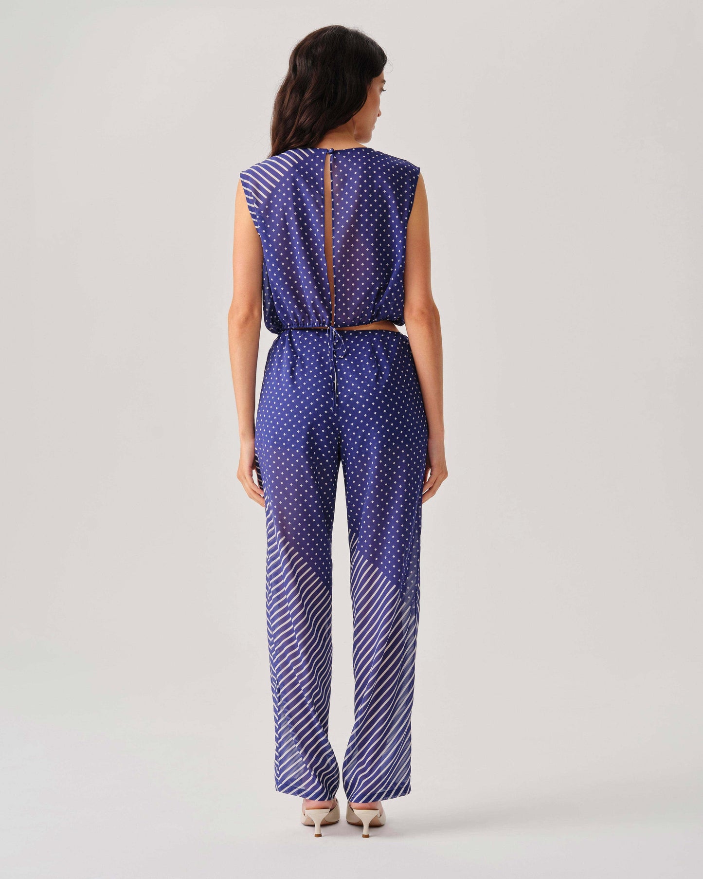 Georgia Pant - Blue & White