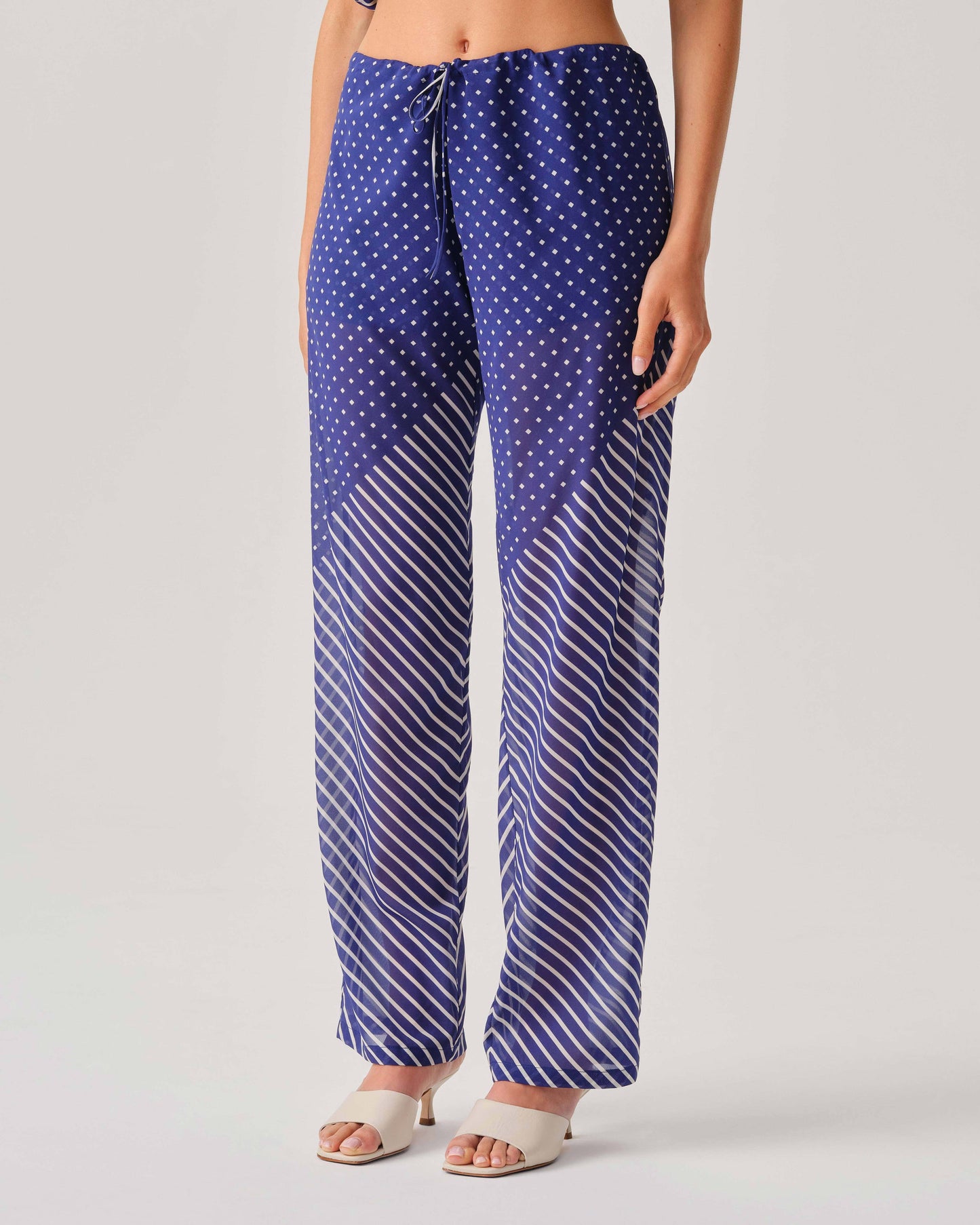 Georgia Pant - Blue & White