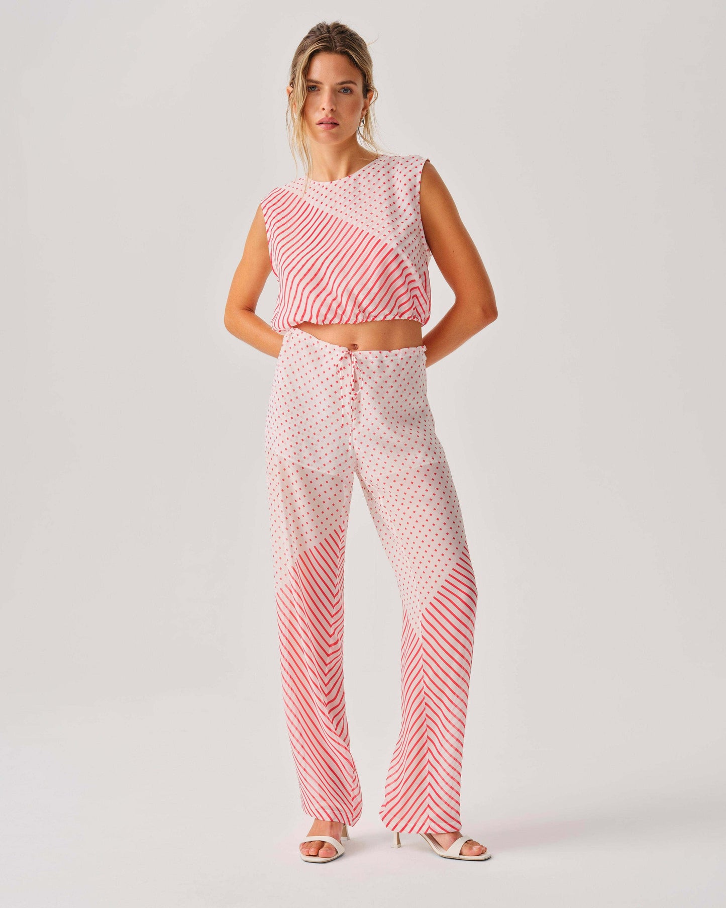 Georgia Pant - Red & White