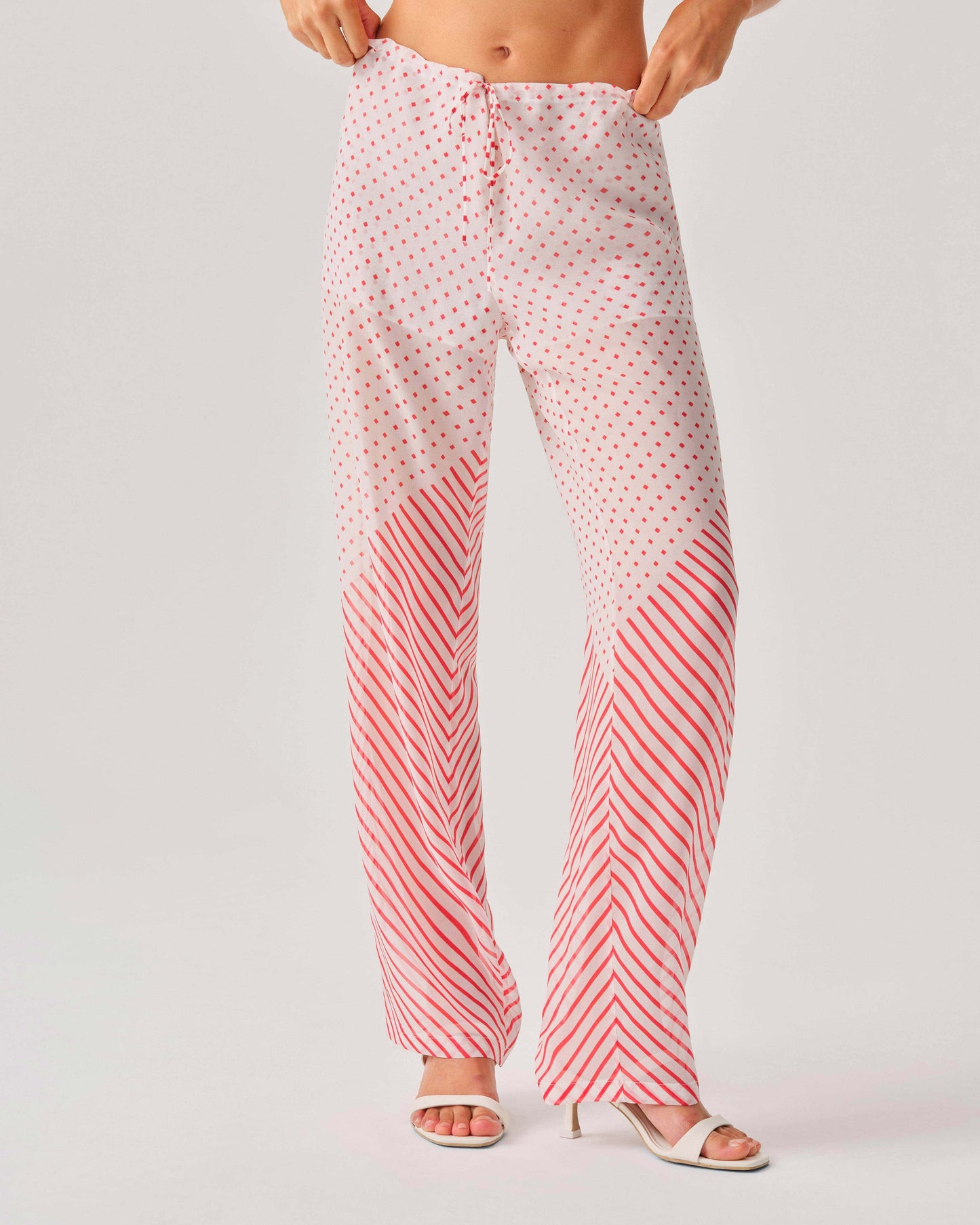 Georgia Pant - Red & White