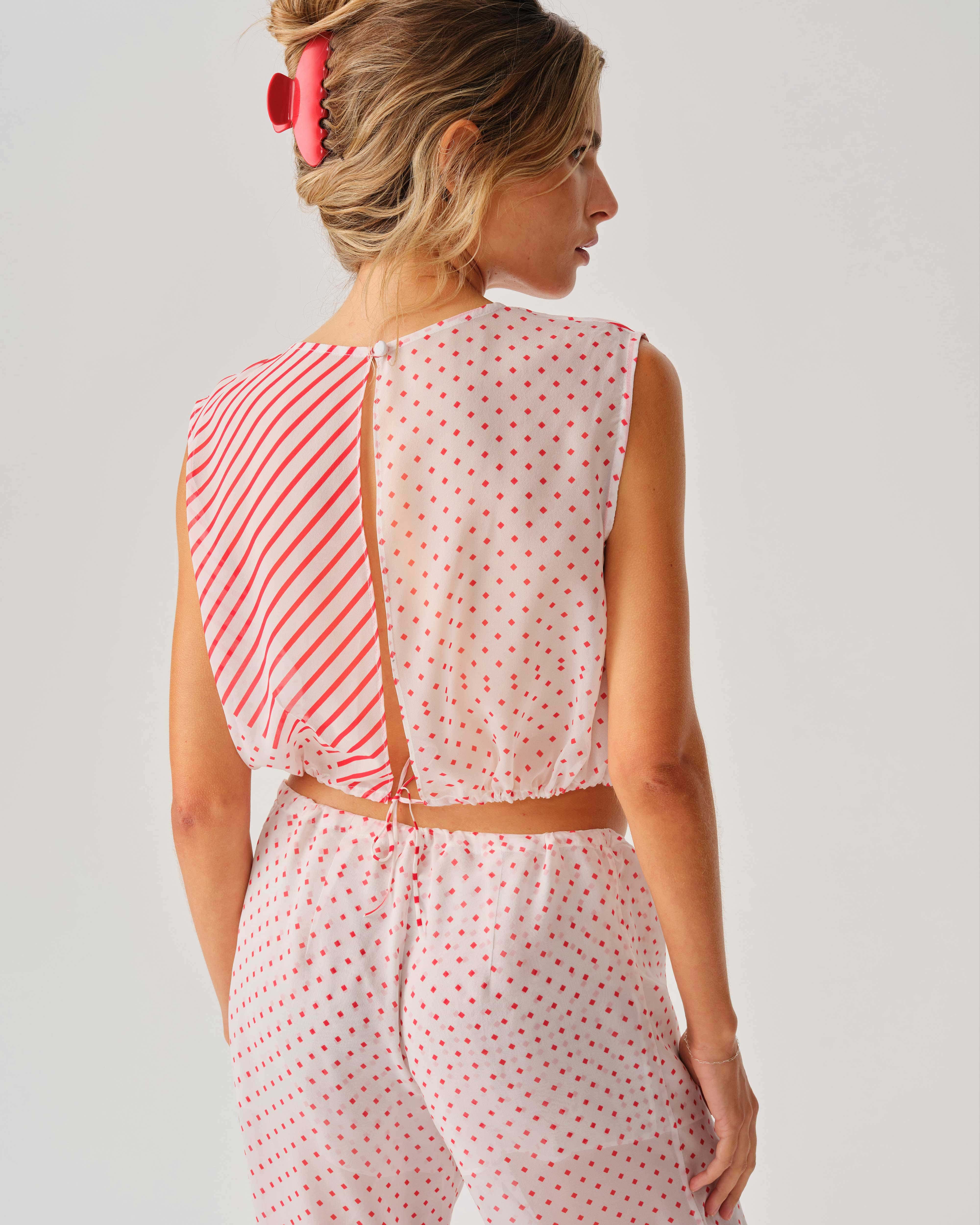 Georgia Pant - Red & White